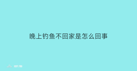 晚上钓鱼不回家是怎么回事(晚上钓鱼不开口怎么办)