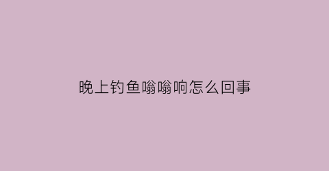 “晚上钓鱼嗡嗡响怎么回事(晚上钓鱼嗡嗡响怎么回事视频)