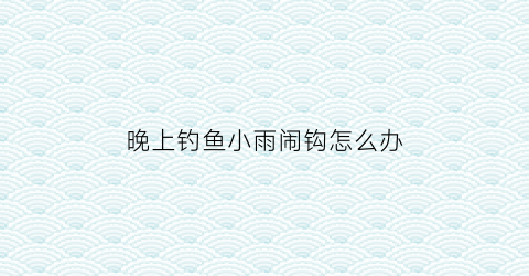 晚上钓鱼小雨闹钩怎么办(晚上下小雨钓鱼)