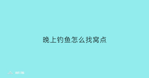 晚上钓鱼怎么找窝点