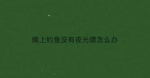 晚上钓鱼没有夜光镖怎么办(夜钓没有灯没有夜光漂怎样钓)