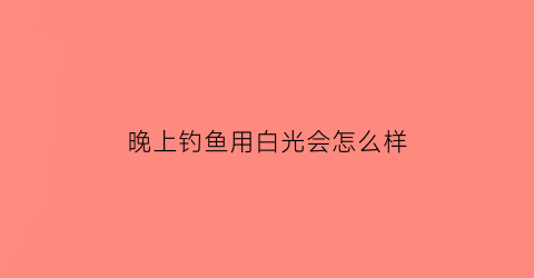 “晚上钓鱼用白光会怎么样(晚上钓鱼用白光会怎么样吗)