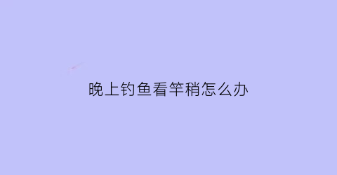 晚上钓鱼看竿稍怎么办(晚上钓鱼怎么看得见)