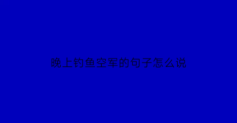 晚上钓鱼空军的句子怎么说(夜钓空军)