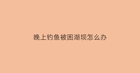 晚上钓鱼被困湖坝怎么办(晚上湖边钓鱼该怎么钓)