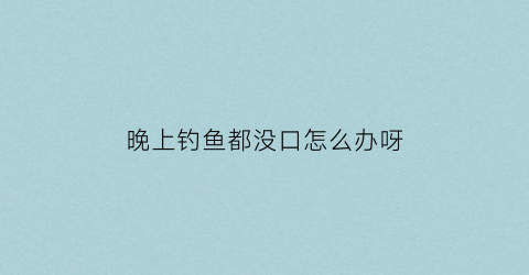 晚上钓鱼都没口怎么办呀(晚上野钓没口)