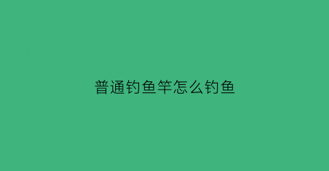 普通钓鱼竿怎么钓鱼(普通的钓鱼竿什么品牌的好一点)