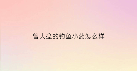 曾大盆的钓鱼小药怎么样(曾大盆用的什么小药)