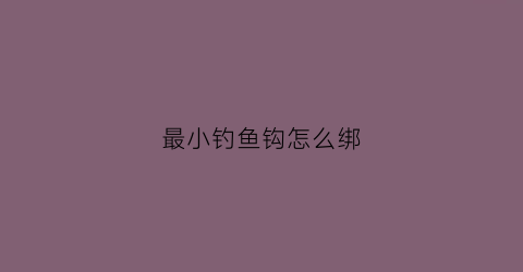 最小钓鱼钩怎么绑