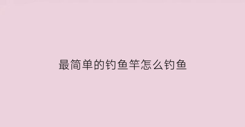 最简单的钓鱼竿怎么钓鱼(最简单的钓鱼竿怎么钓鱼视频教程)