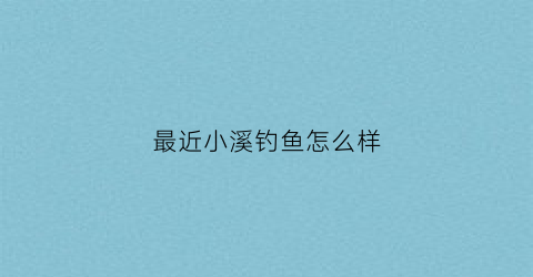 最近小溪钓鱼怎么样(小溪钓小鱼)