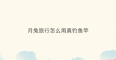 月兔旅行怎么用真钓鱼竿(月兔旅行大城市攻略)