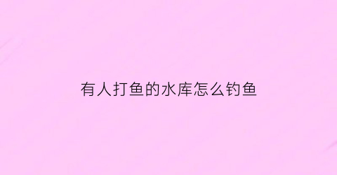 有人打鱼的水库怎么钓鱼(去水库钓鱼被打了该怎么处理)