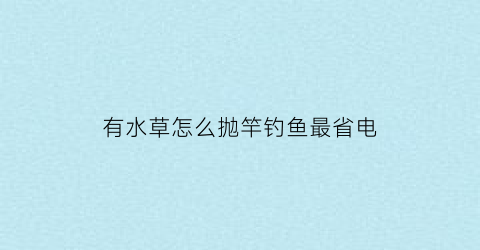 有水草怎么抛竿钓鱼最省电