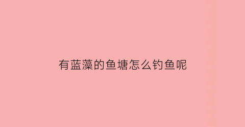 有蓝藻的鱼塘怎么钓鱼呢(有蓝藻的鱼塘怎么钓鱼呢)
