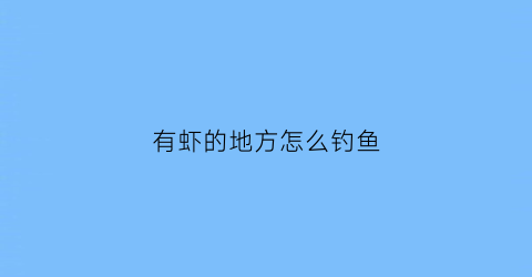 有虾的地方怎么钓鱼(拿虾钓鱼)