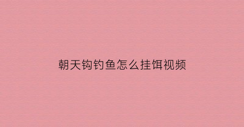 朝天钩钓鱼怎么挂饵视频