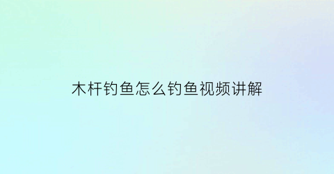 木杆钓鱼怎么钓鱼视频讲解(木头钓鱼竿)