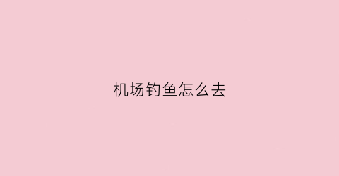 机场钓鱼怎么去(飞机钓鱼场怎么样)