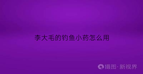 李大毛的钓鱼小药怎么用(李大毛钓鱼饵料配方大全)