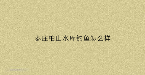 枣庄柏山水库钓鱼怎么样(枣庄柏山村)
