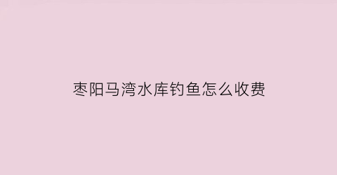 “枣阳马湾水库钓鱼怎么收费(马家湾水库)