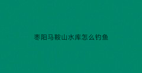 “枣阳马鞍山水库怎么钓鱼(枣阳市马鞍山水库)