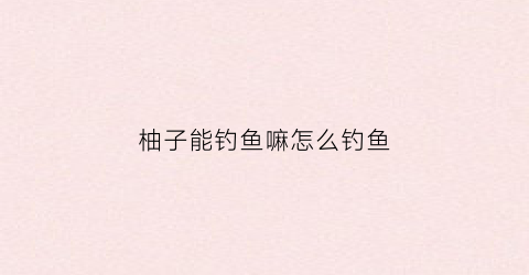 柚子能钓鱼嘛怎么钓鱼(柚子钓什么鱼)