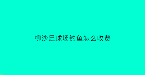 “柳沙足球场钓鱼怎么收费(柳沙足球场钓鱼怎么收费的呢)