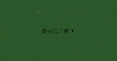 桑蚕怎么钓鱼(桑蚕钓鱼贴吧)