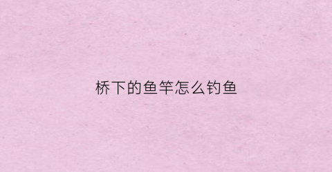 桥下的鱼竿怎么钓鱼(桥下面怎么钓鱼)