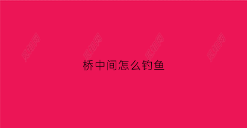 桥中间怎么钓鱼