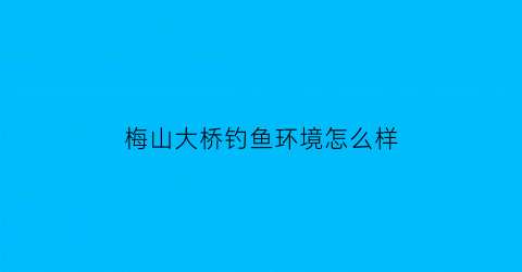 梅山大桥钓鱼环境怎么样(梅山大桥钓鱼环境怎么样呀)