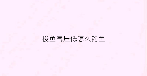 梭鱼气压低怎么钓鱼(钓梭鱼水温多少度)