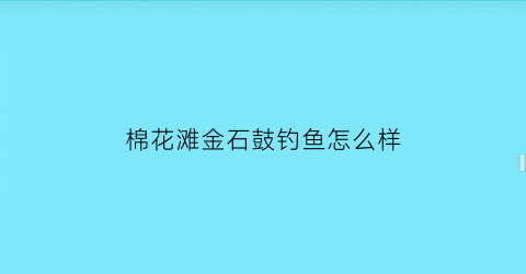 “棉花滩金石鼓钓鱼怎么样(棉花滩钓点)