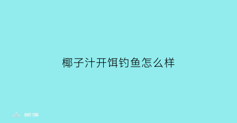 椰子汁开饵钓鱼怎么样(椰子水怎么调制)