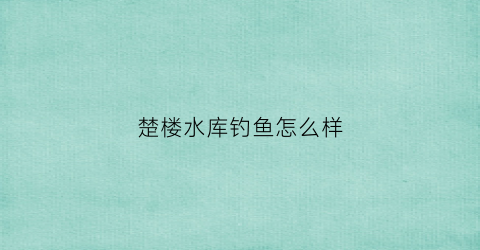 楚楼水库钓鱼怎么样(楚楼水库泄洪)
