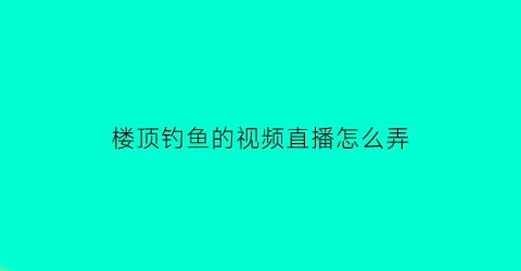 楼顶钓鱼的视频直播怎么弄