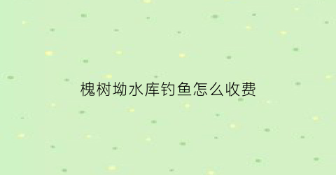 槐树坳水库钓鱼怎么收费