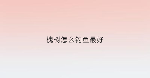 槐树怎么钓鱼最好(槐树怎么钓鱼最好视频)