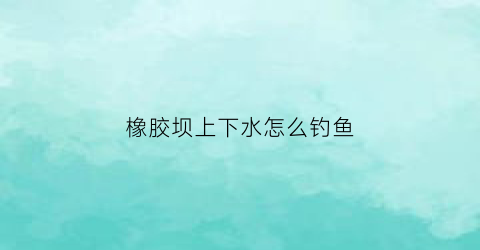 橡胶坝上下水怎么钓鱼(橡胶坝上下水怎么钓鱼视频)
