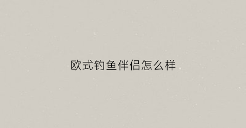 “欧式钓鱼伴侣怎么样(欧式钓鱼法视频教程)
