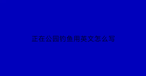 “正在公园钓鱼用英文怎么写(在公园钓鱼用英语怎么说)