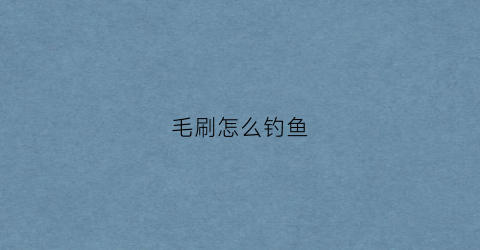 毛刷怎么钓鱼(毛刷挂鱼钩)