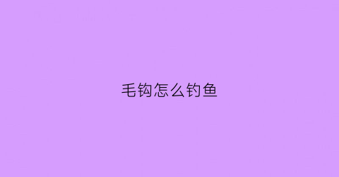 毛钩怎么钓鱼(毛钩怎么使用)