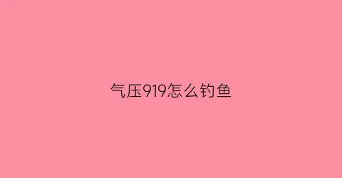气压919怎么钓鱼(气压961适合钓鱼)