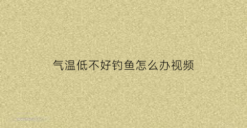 气温低不好钓鱼怎么办视频(气温低不好钓鱼怎么办视频讲解)