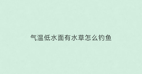 气温低水面有水草怎么钓鱼(气温低水面有水草怎么钓鱼呢)