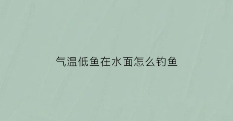 气温低鱼在水面怎么钓鱼(气温低鱼在水面怎么钓鱼好)