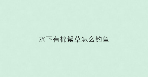 水下有棉絮草怎么钓鱼(水里棉絮状漂浮物)